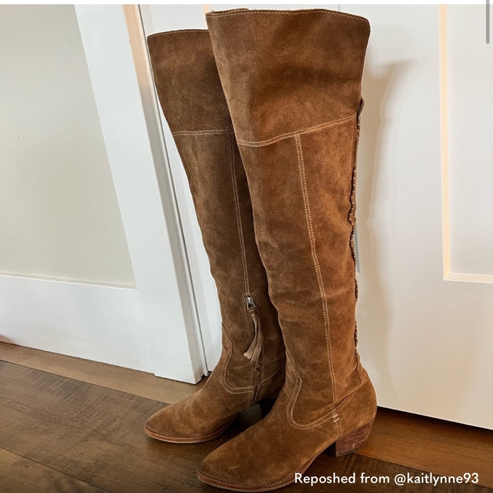 Dolce Vita Brown Suede High Knee Boots Size 9